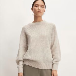 Everlane alpaca crew sweater - size s, almond color